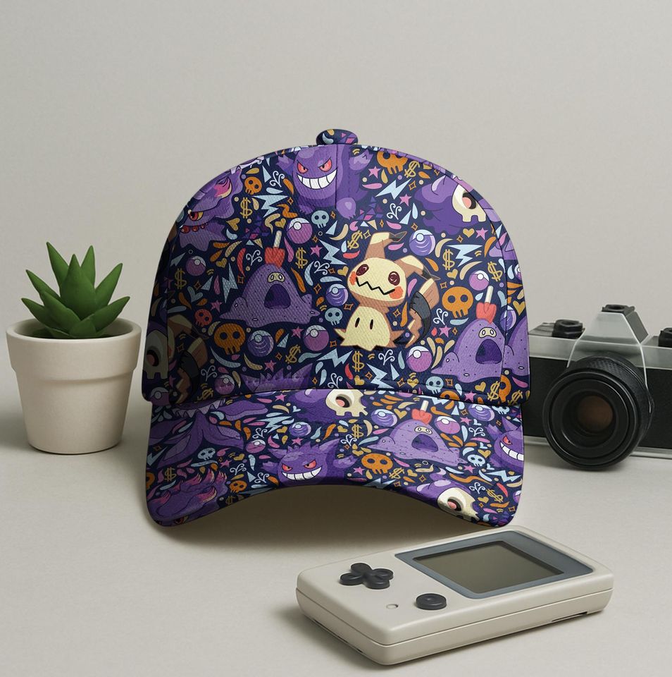 Gengar Mimikyu Baseball Cap, Cute Graphic Hat, Funny Anime Summer Cap