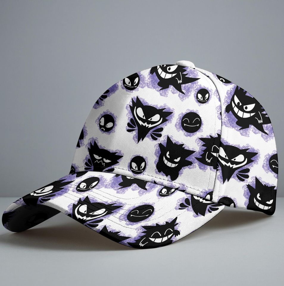 Gengar Baseball Cap, Cute Ghost Hat, Funny Anime Summer Cap, Vintage Adjustable Unisex Baseball Hat