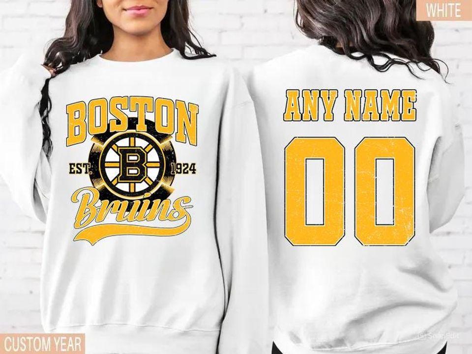 Boston Bruins Personalized Name and Number Crewneck Sweatshirt
