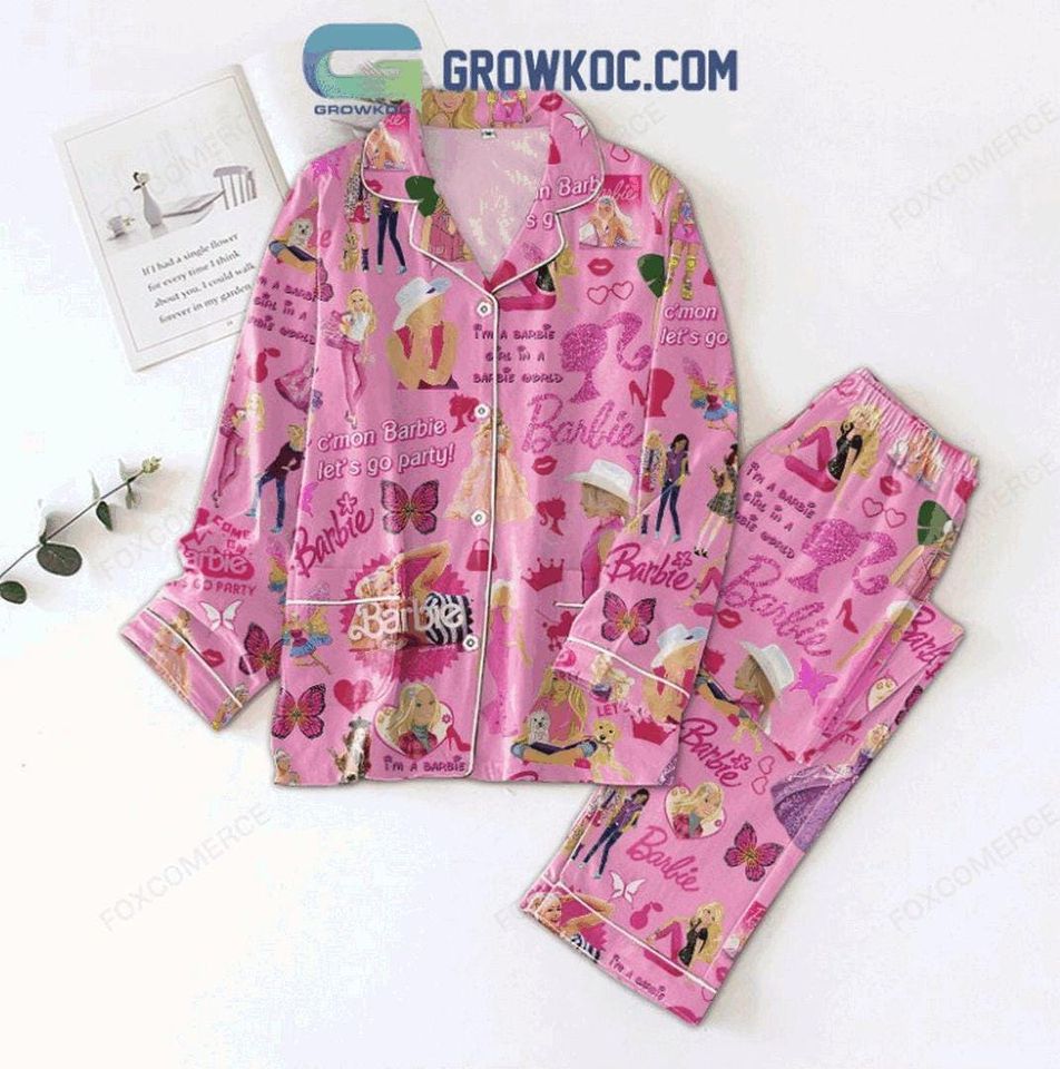 Barbie Party Pink Christmas Pajamas Set