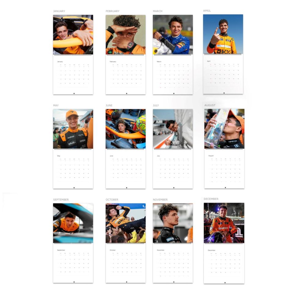 Lando Norris 2026 Wall Calendar