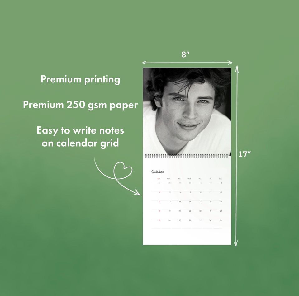 Tom Welling 2026 Wall Calendar