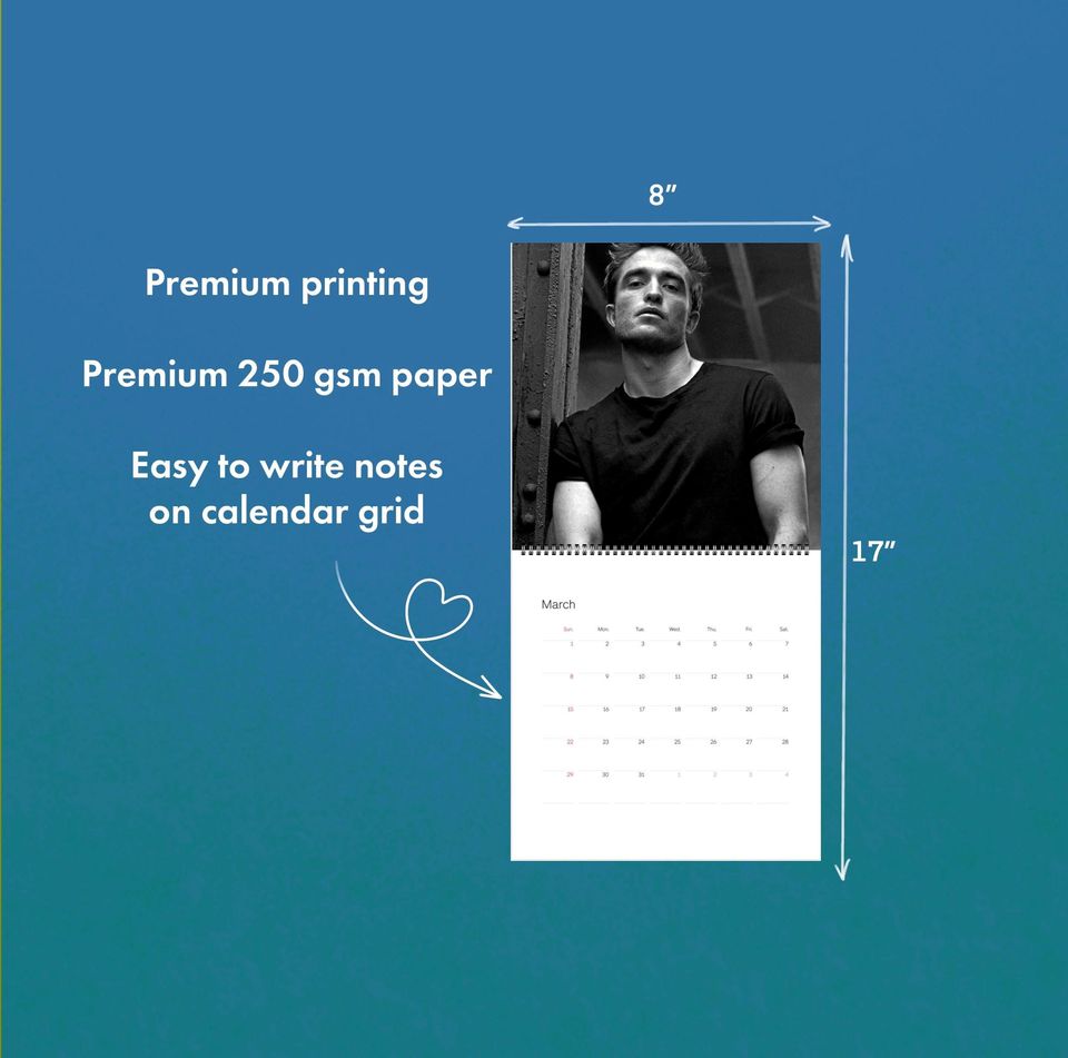 Robert Pattinson 2026 Wall Calendar
