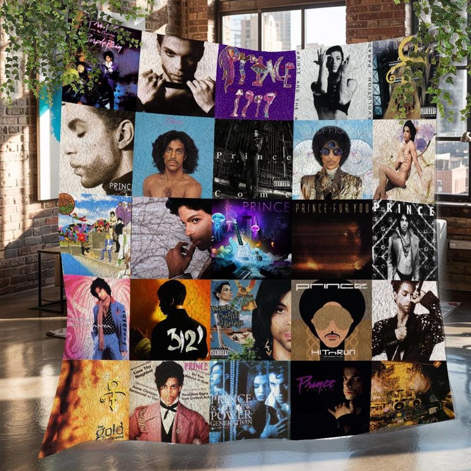 Prince Purple Christmas Fleece Blanket with Personalized Vintage Design