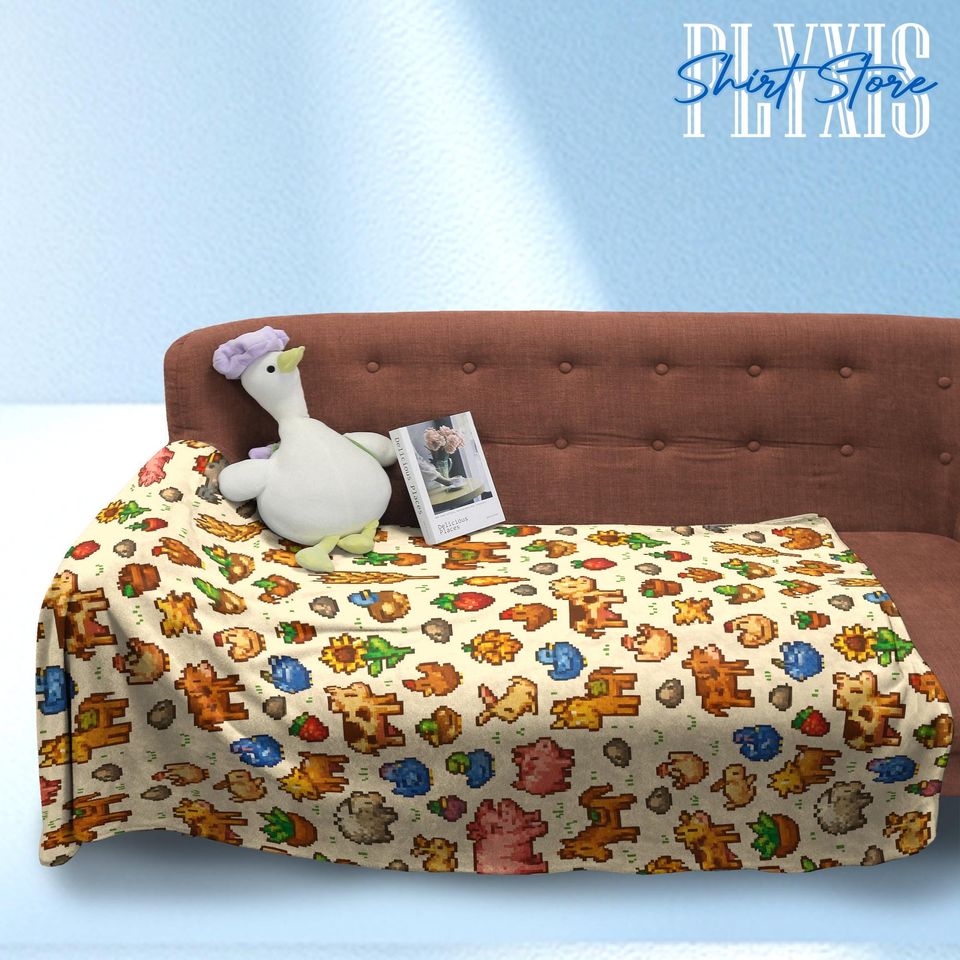 Stardew Valley Fleece Blanket Cozy Gamer Throw