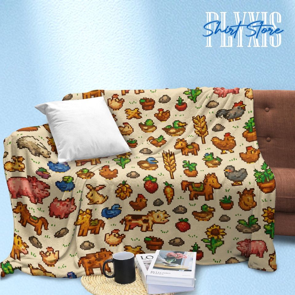 Stardew Valley Fleece Blanket Cozy Gamer Throw