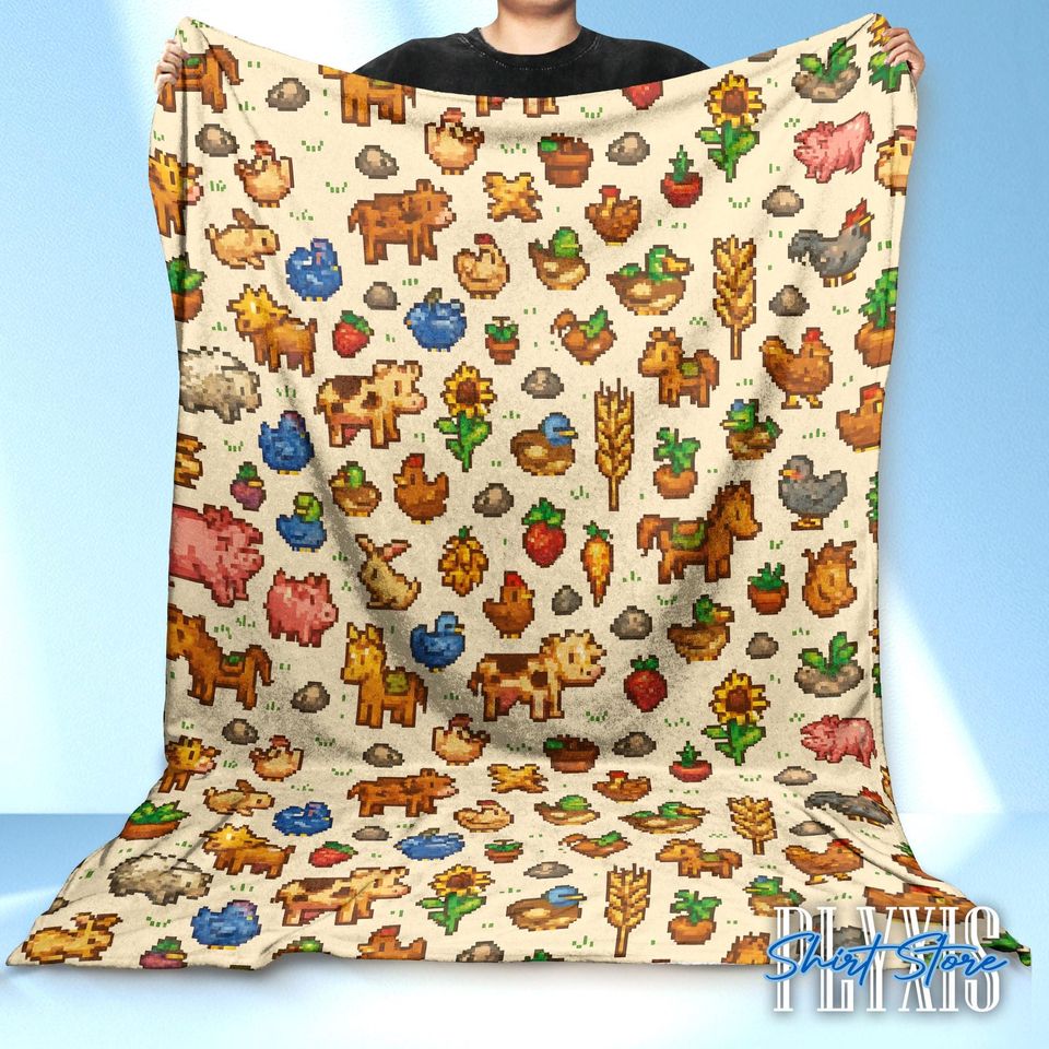 Stardew Valley Fleece Blanket Cozy Gamer Throw