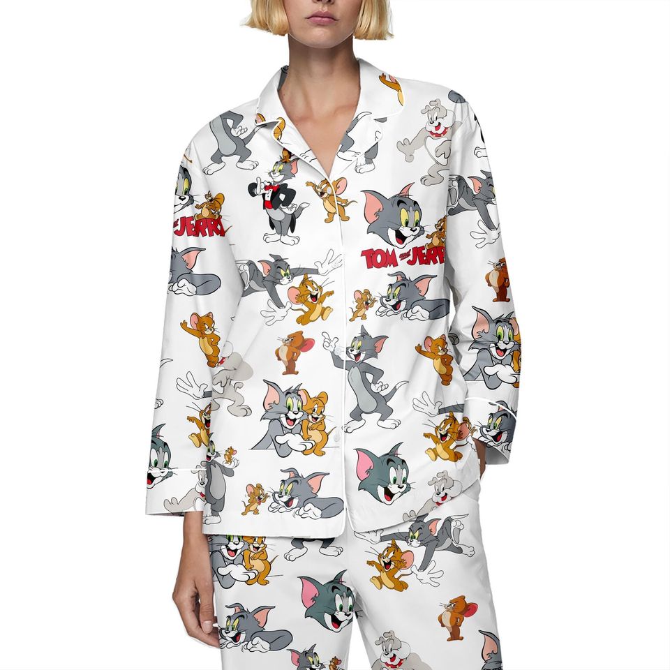 Tom and Jerry Women's Pajama Set, Lounge and Sleepwear, Gift Idea