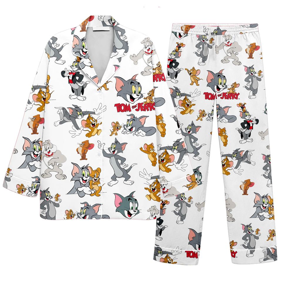 Tom and Jerry Women's Pajama Set, Lounge and Sleepwear, Gift Idea