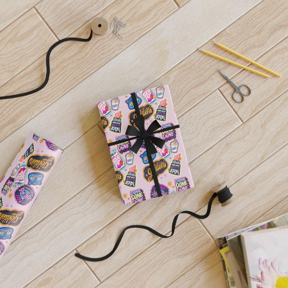 Kpop Huntrix Gift Wrap: Colorful Artsy Wrapping Paper Roll