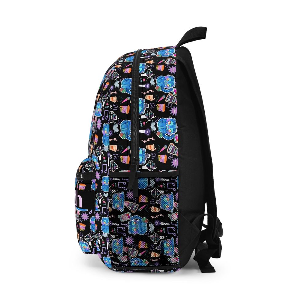 Derpy Tiger Pattern Kpop Backpack with Water Bottle Holder