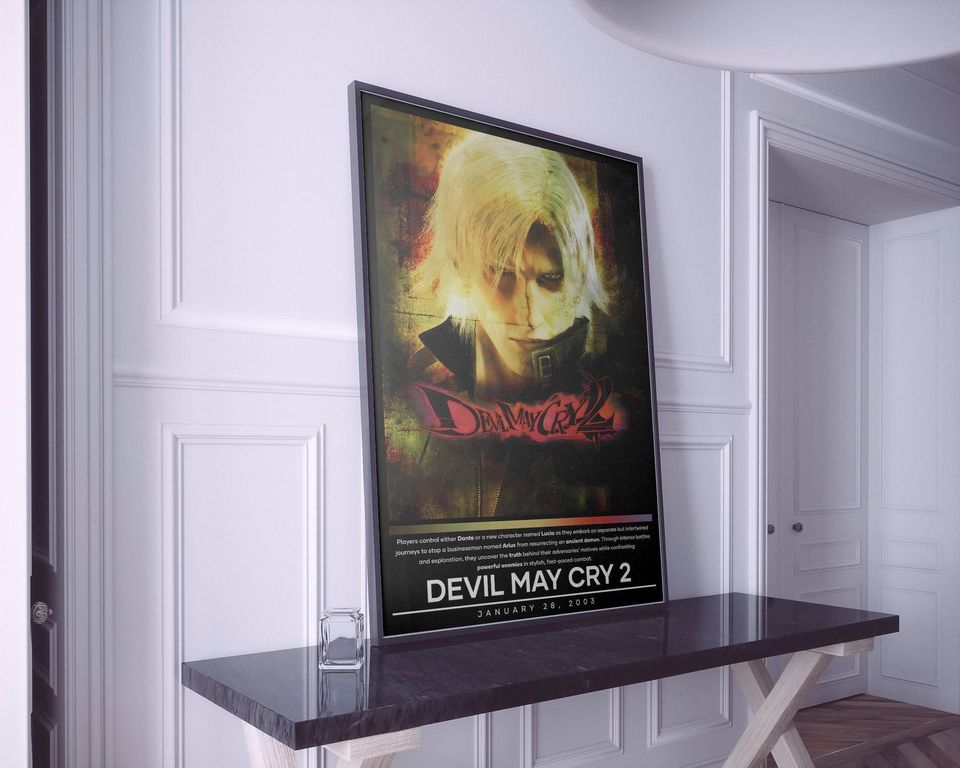 Devil May Cry 2 Poster | Devil May Cry Print | Gaming Poster Print | 4 Colors | Video Game Poster | Wall Decor Poster