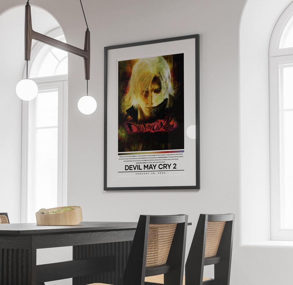 Devil May Cry 2 Poster | Devil May Cry Print | Gaming Poster Print | 4 Colors | Video Game Poster | Wall Decor Poster
