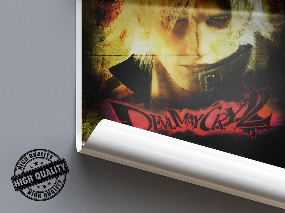 Devil May Cry 2 Poster | Devil May Cry Print | Gaming Poster Print | 4 Colors | Video Game Poster | Wall Decor Poster
