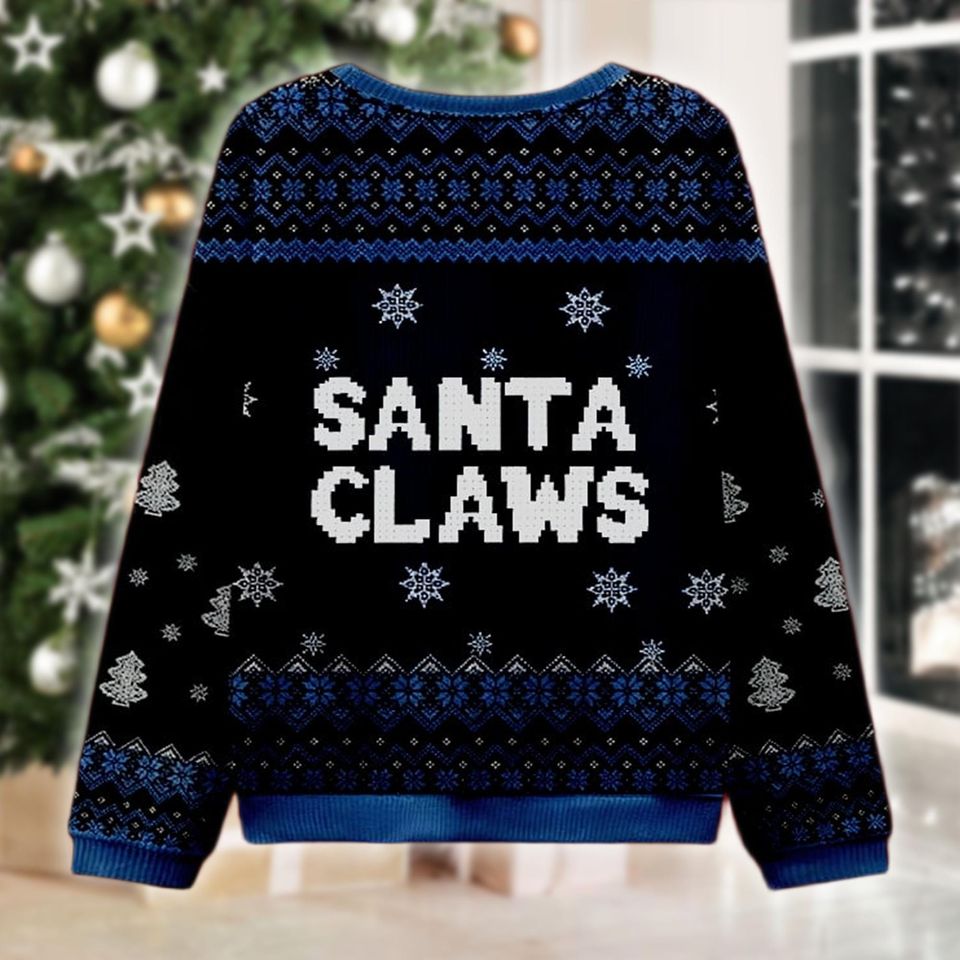 Santa Claws Ugly Christmas Sweater, Funny Cat Xmas Jumper, Cute Kitty Holiday Pullover, Cat Lover Gift