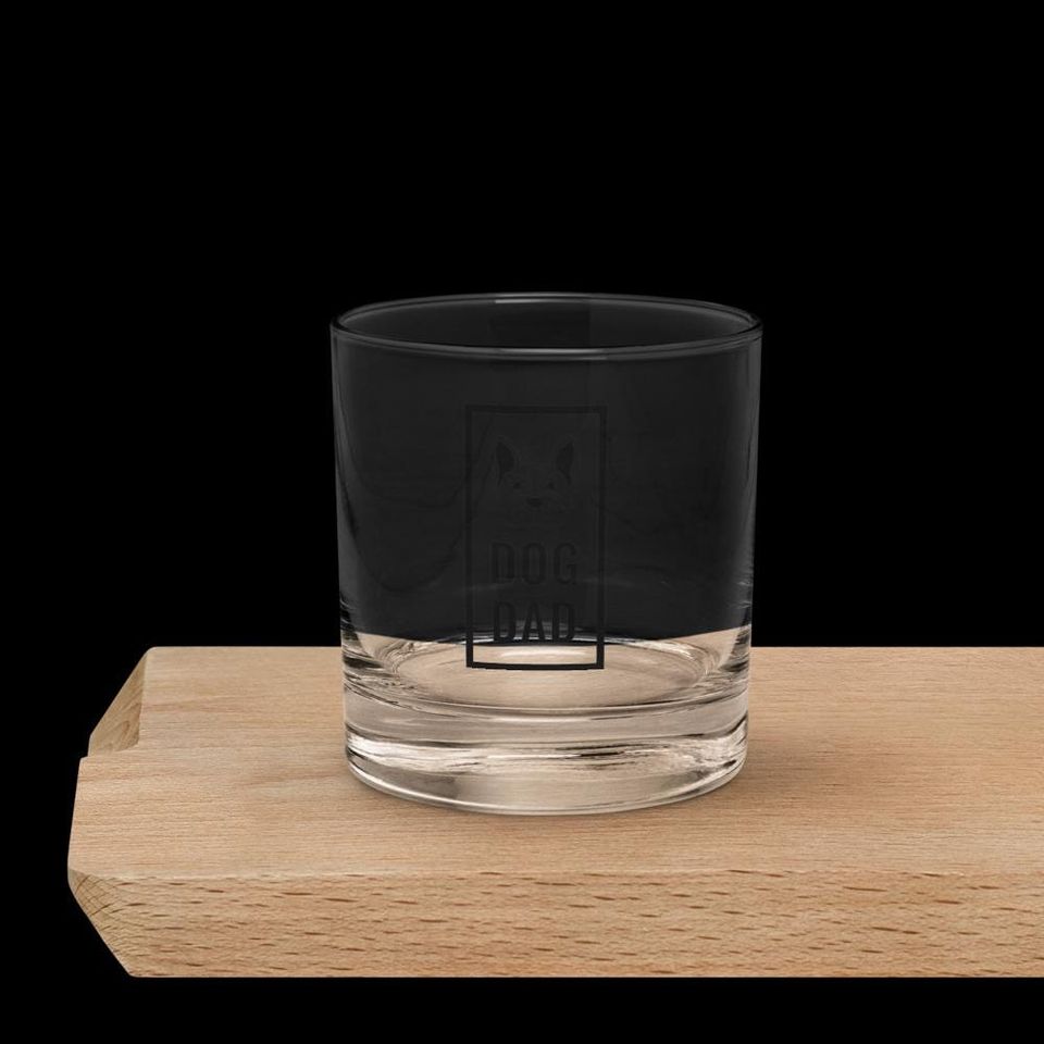 Dog Dad Rocks Glass