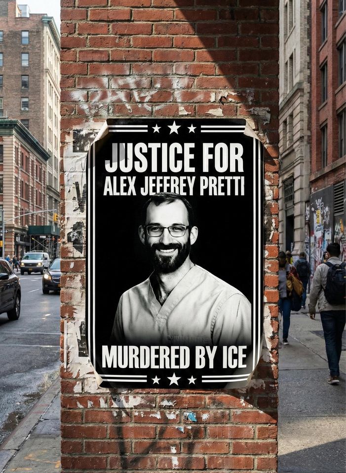 Justice For Alex Jeffrey Pretti Protest Sign, Abolish ICE Protest Poster