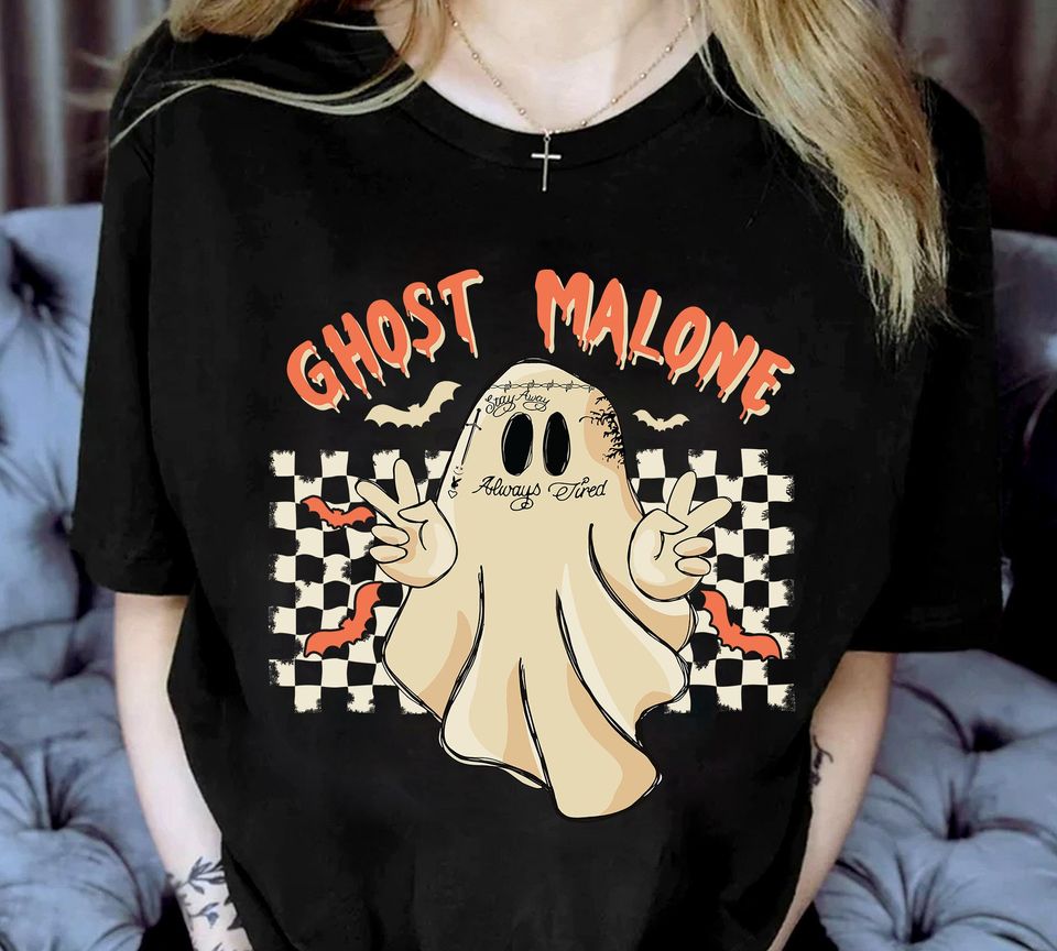 Ghost Malone Halloween Sweatshirt, Cute Ghost Sweatshirt