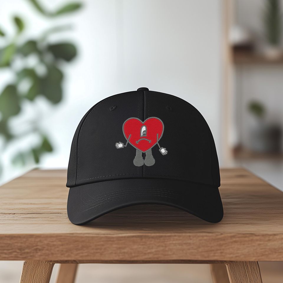 Embroidered Bad Bunny Heart Baseball Hat, Bad Bunny Hat