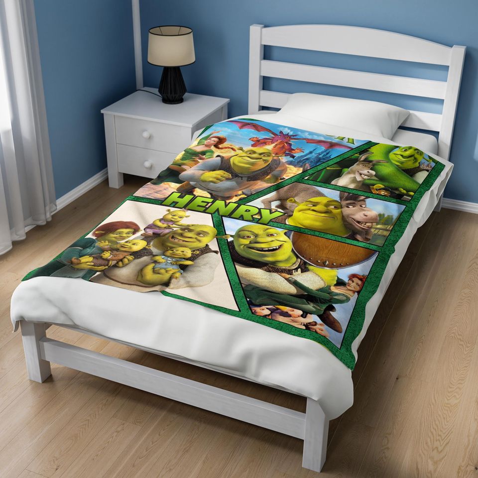 Personalized Shrek Blanket, Christmas Baby Blanket