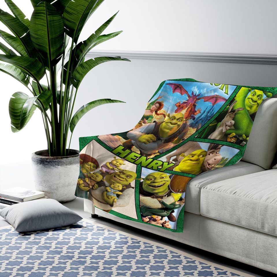 Personalized Shrek Blanket, Christmas Baby Blanket