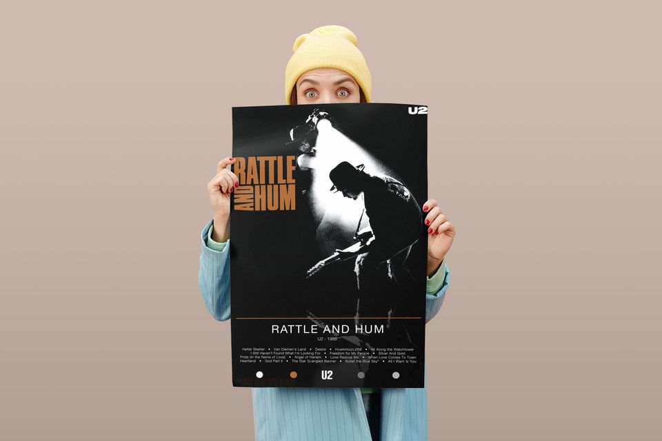 U2 Poster | Rattle and Hum Poster | Album Poster Prints | Wall Decor Posters