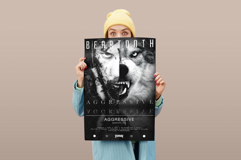 Beartooth Poster | Aggressive Poster | Album Poster Prints | Wall Decor Posters