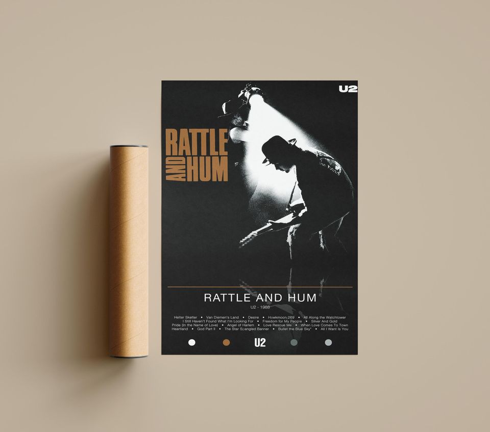U2 Poster | Rattle and Hum Poster | Album Poster Prints | Wall Decor Posters