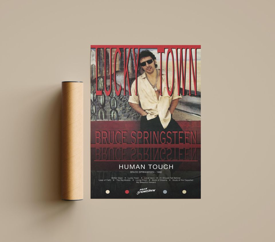 Bruce Springsteen Poster | Lucky Town Poster | Album Poster Prints | Wall Decor Posters