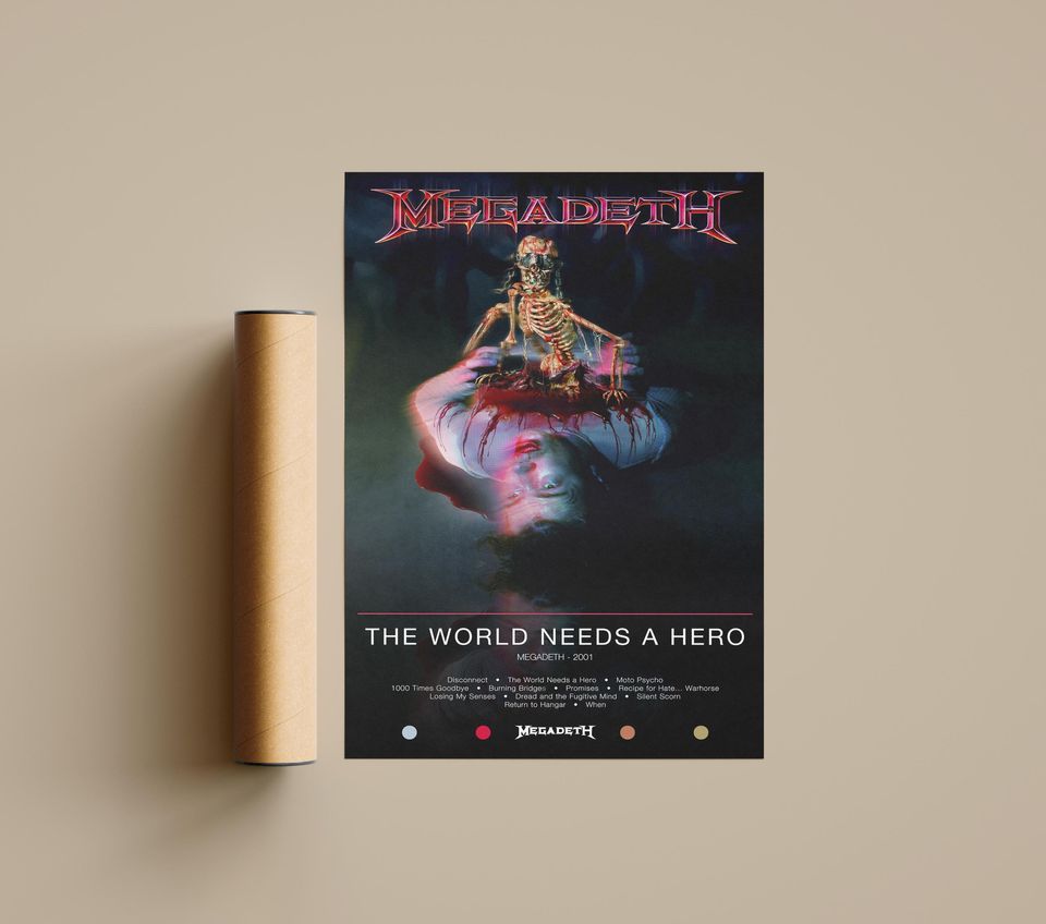 Megadeth Poster | The World Needs a Hero Poster | Album Poster Prints