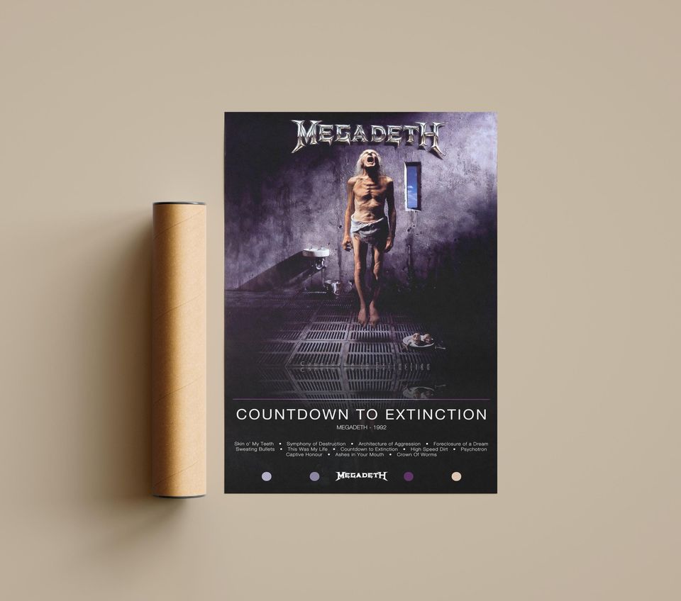 Megadeth Poster | Countdown To Extinction Poster | Album Poster Prints