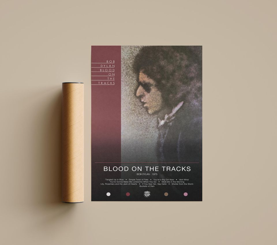 Bob Dylan Poster | Blood on the Tracks Poster | Album Poster Prints | Wall Decor Posters
