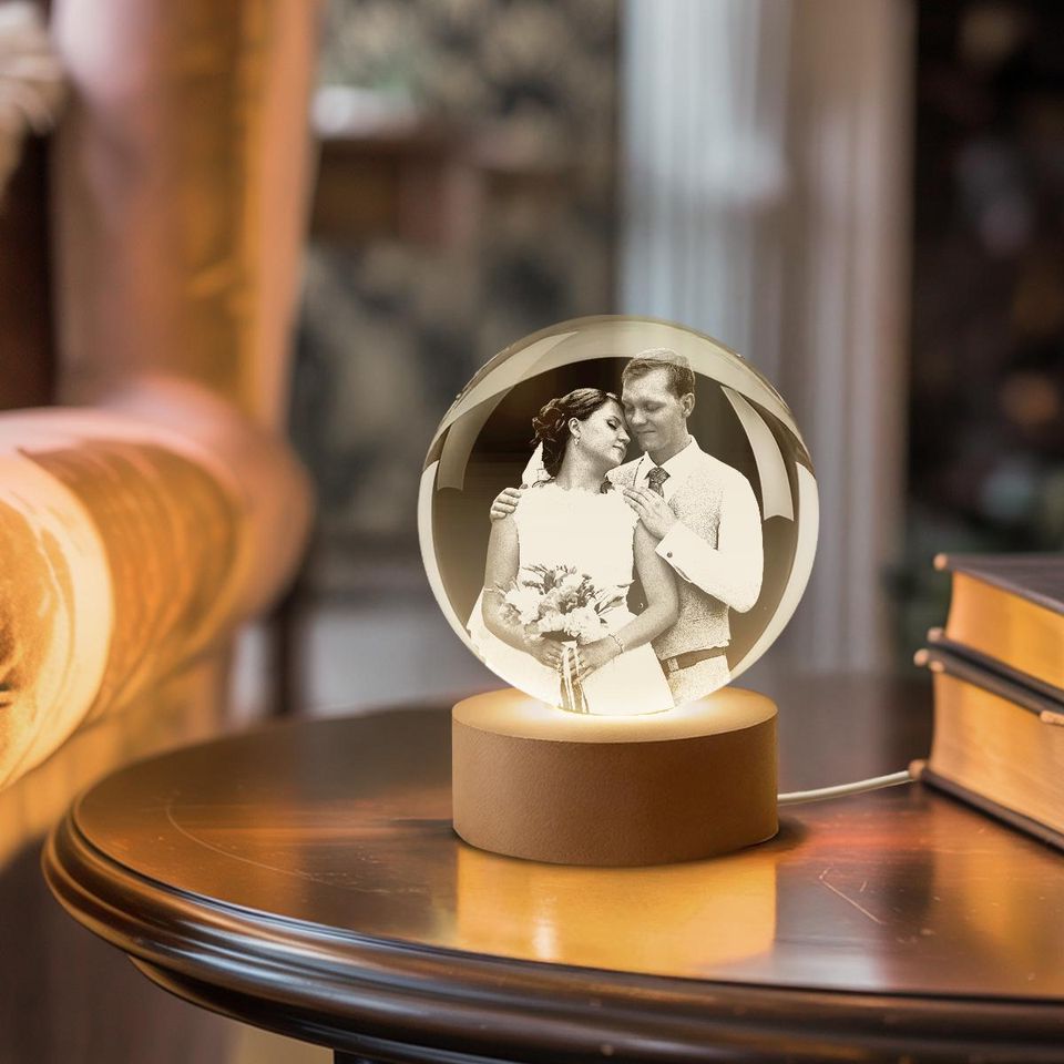 Personalized Crystal Ball Night Light  Custom Photo Keepsake
