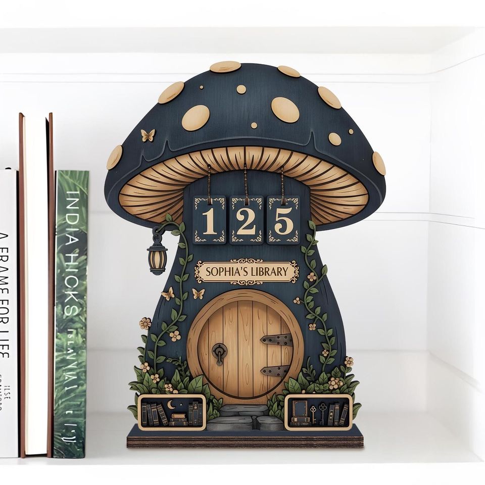 Vintage Wooden Book Tracker | Custom Library Gift for Reading Enthusiasts