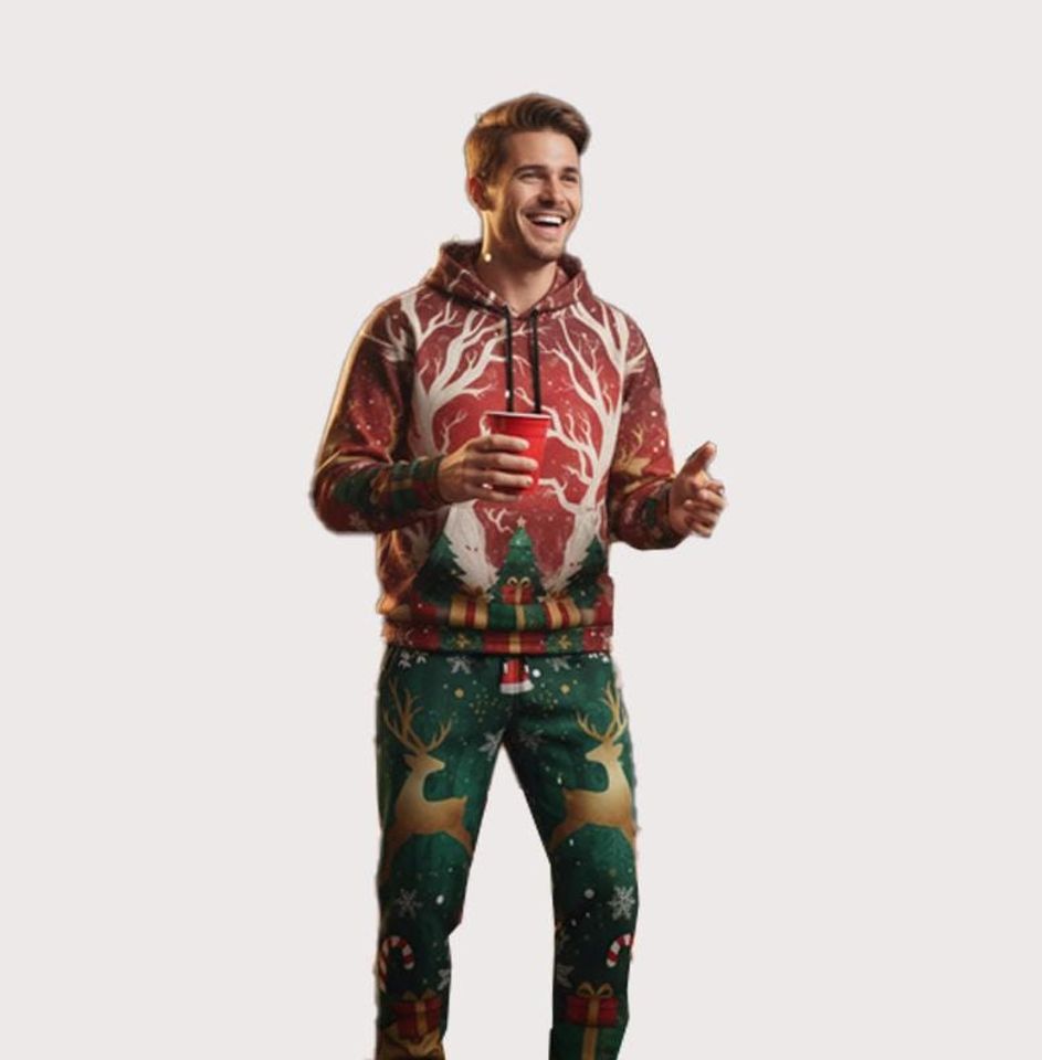 Custom Christmas Hoodie Jogger Set for Winter