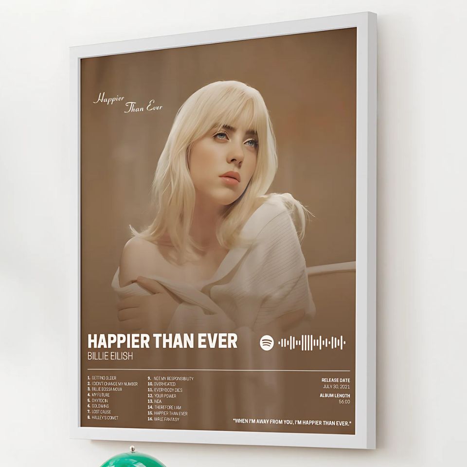 Billie Eilish Poster  Happier Than Ever Album Art