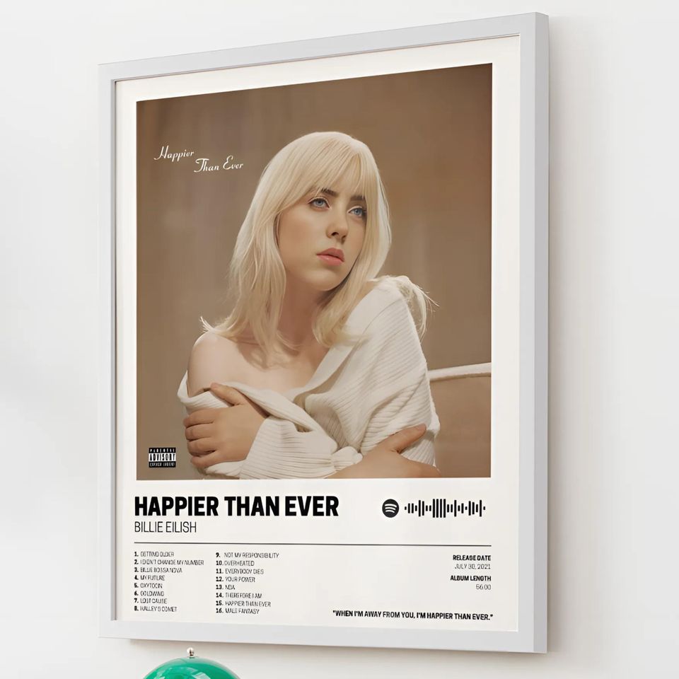 Billie Eilish Poster  Happier Than Ever Album Art
