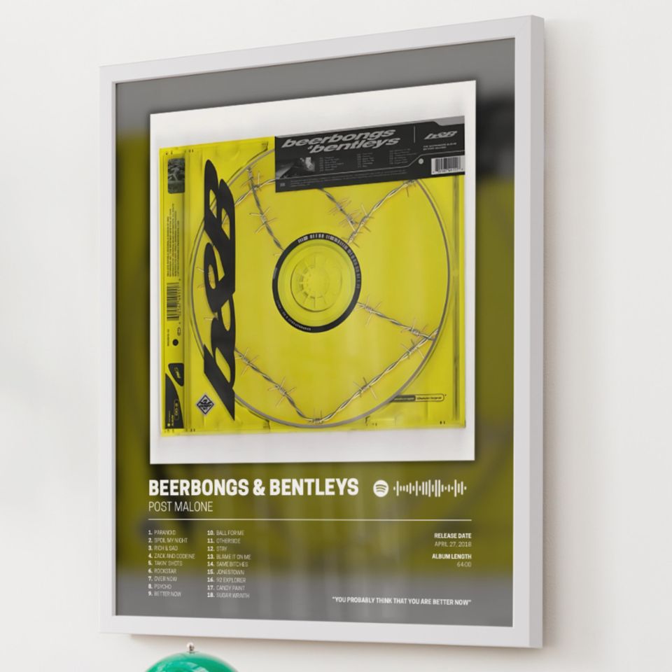 Post Malone Poster  beerbongs & bentleys Album Art