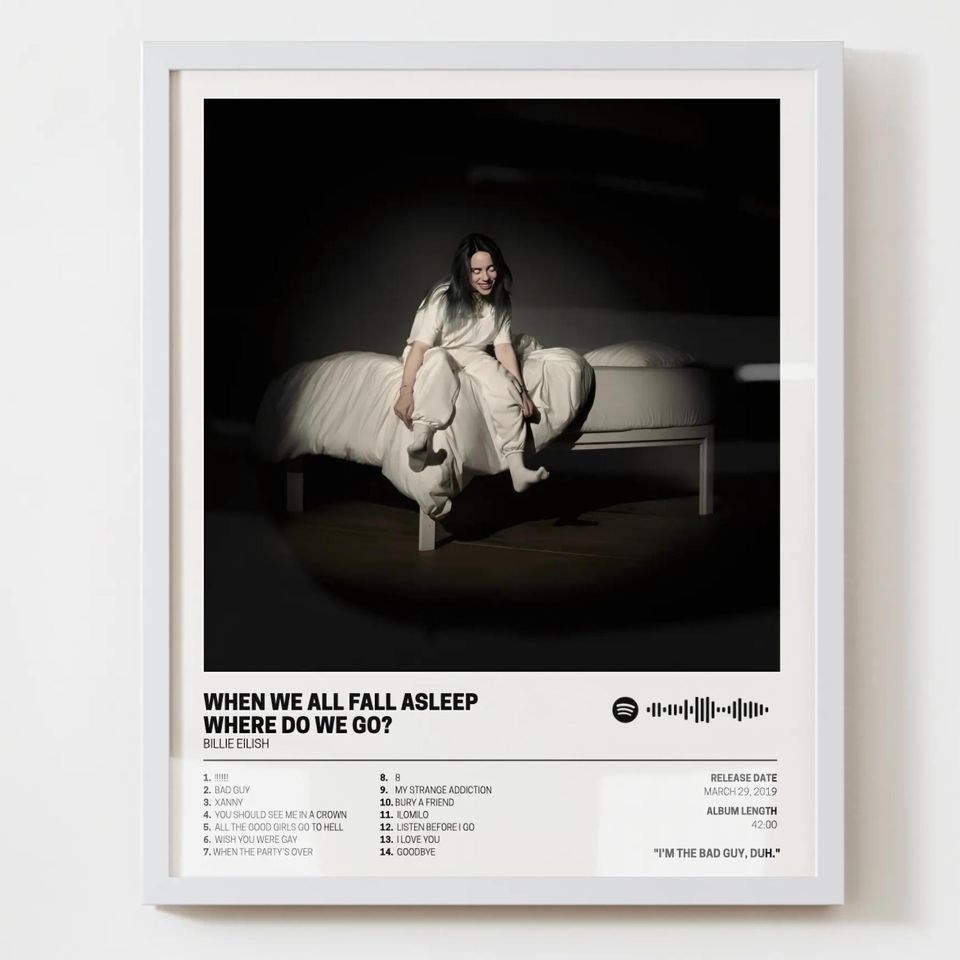 Billie Eilish Poster  When We Fall Asleep Album Art