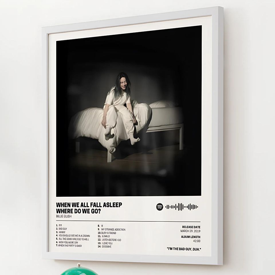 Billie Eilish Poster  When We Fall Asleep Album Art