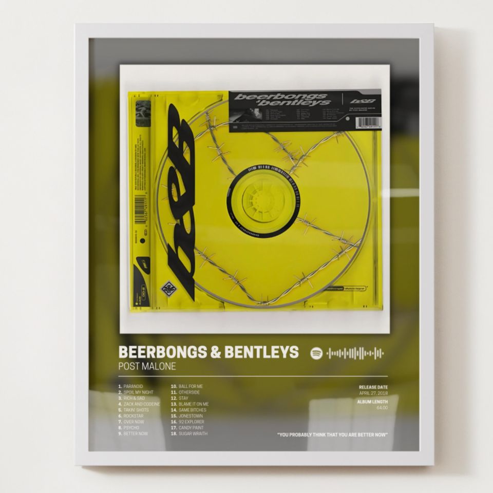 Post Malone Poster  beerbongs & bentleys Album Art