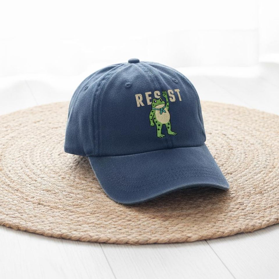 Resist Frog Hat, Portland Frog Embroidered Hat, Frog Resist, Anti Trump Hat, Pro-Democrat Cap, Anti ICE Hat, Anti Fascism Hat, Anti Maga Hat