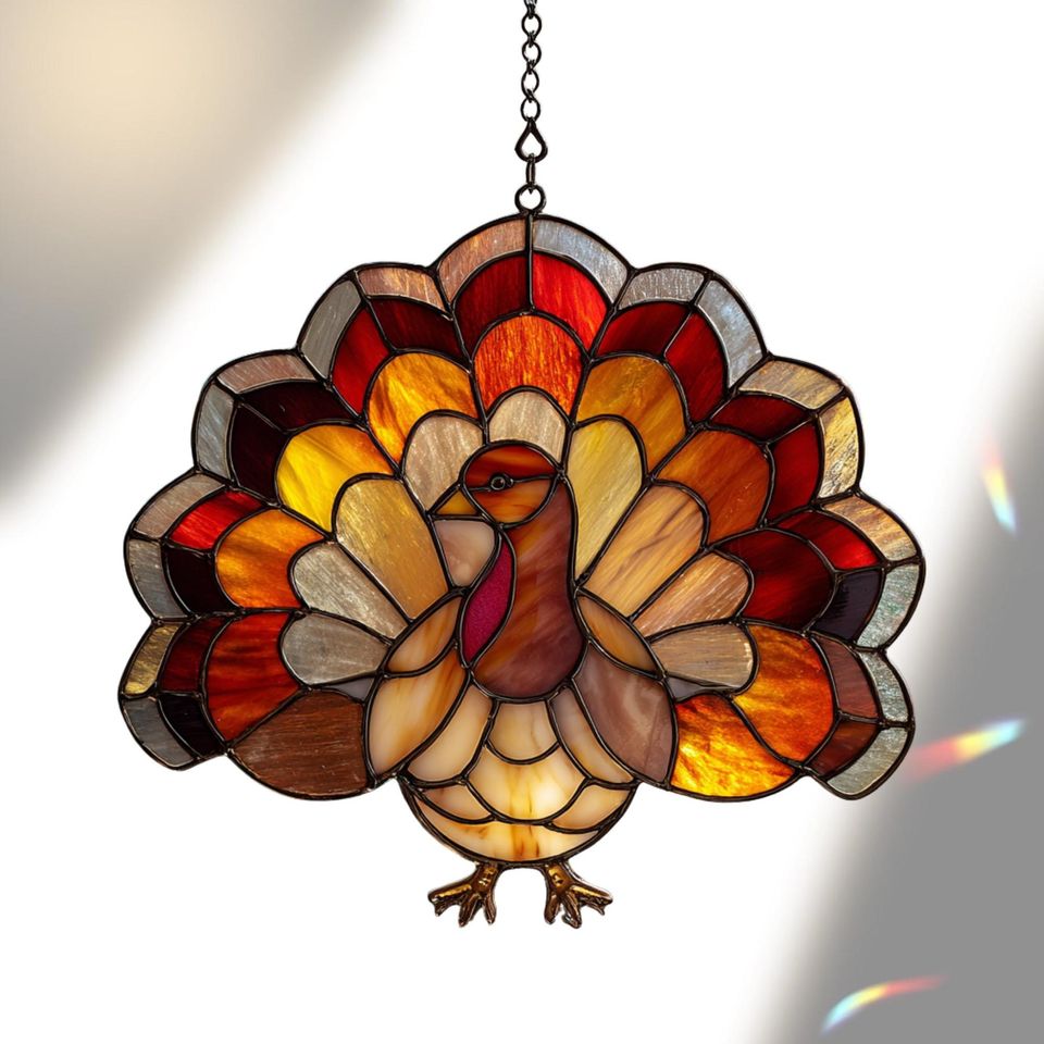 Thanksgiving Turkey Suncatcher: Acrylic Fall Window Decor