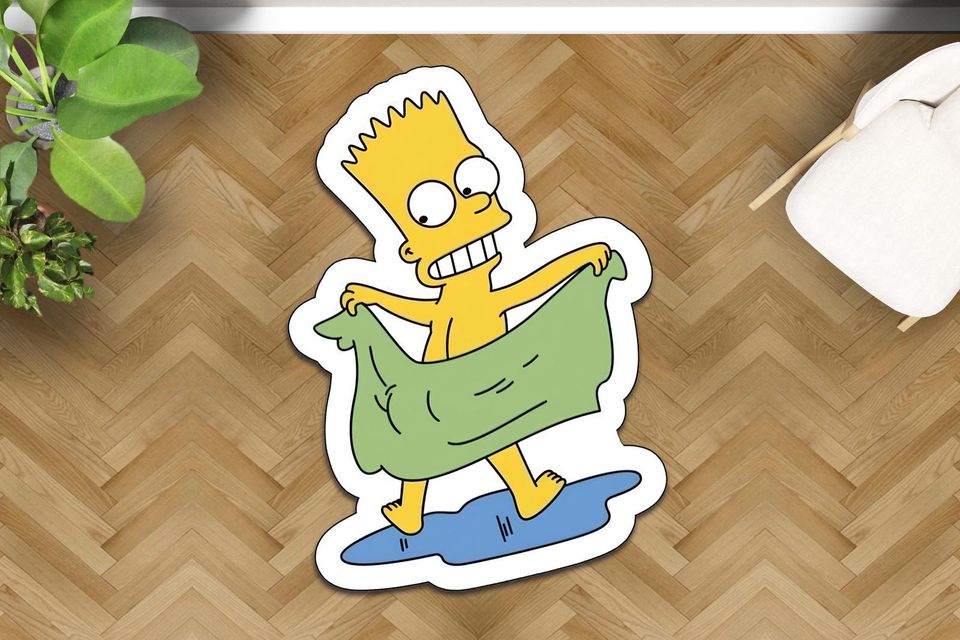 Bart Simpson Rug, Simpsons Bedroom Decor, Soft Bamboo Tufted Rug