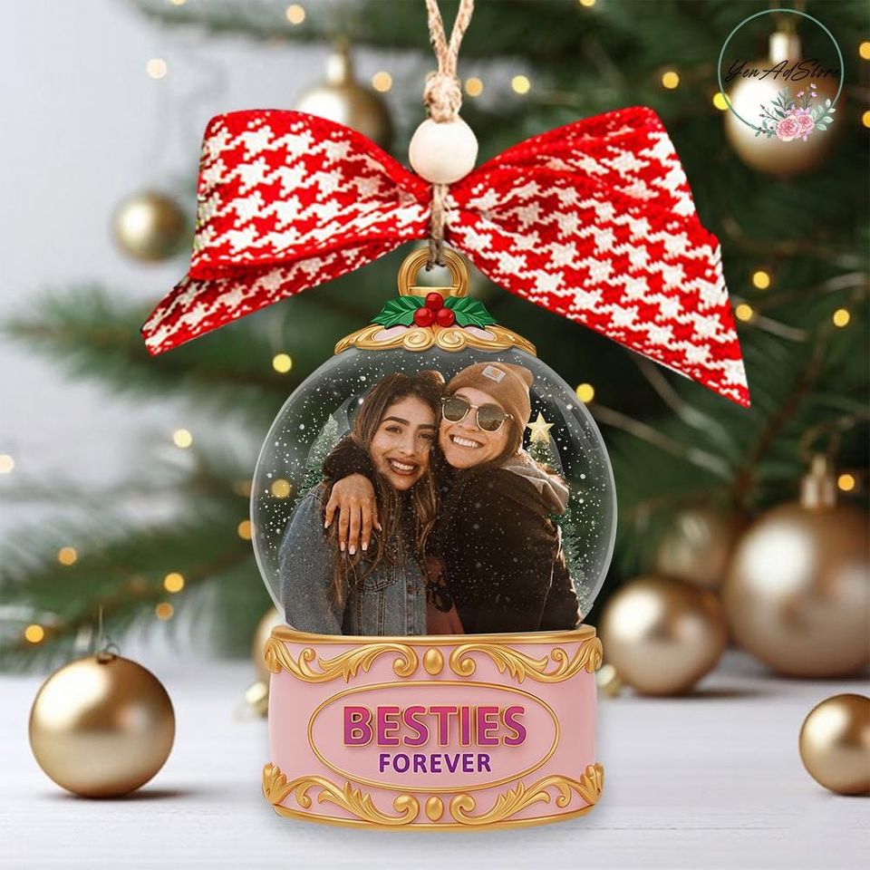 Personalized Besties Ornament, Friendship Ornament, Christmas Gift, Gift For Friends, Gift For Her: Acrylic Holiday Keepsake