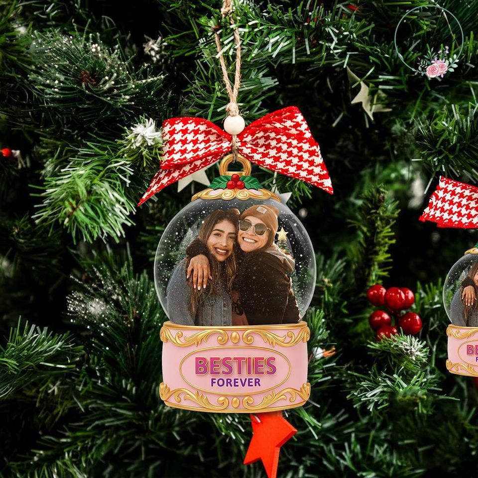 Personalized Besties Ornament, Friendship Ornament, Christmas Gift, Gift For Friends, Gift For Her: Acrylic Holiday Keepsake