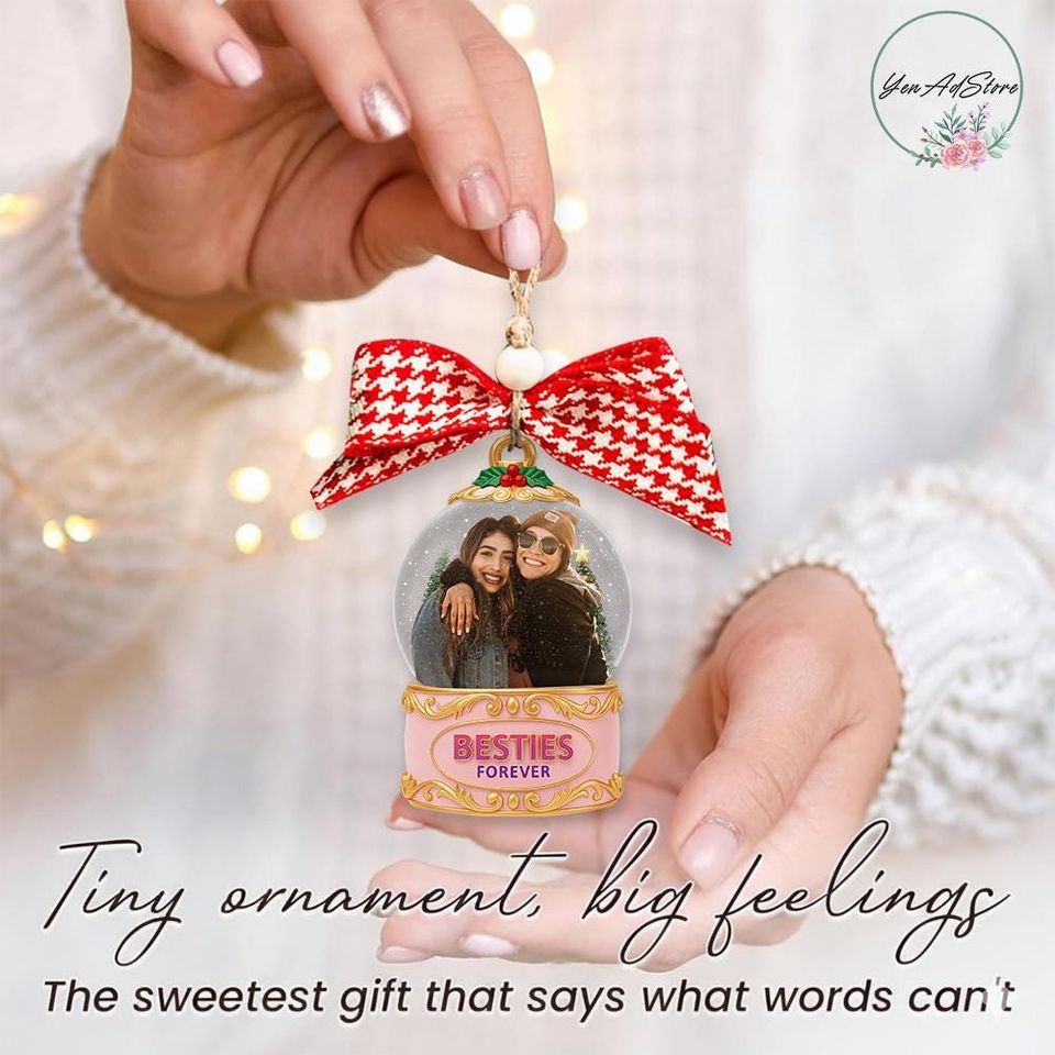 Personalized Besties Ornament, Friendship Ornament, Christmas Gift, Gift For Friends, Gift For Her: Acrylic Holiday Keepsake