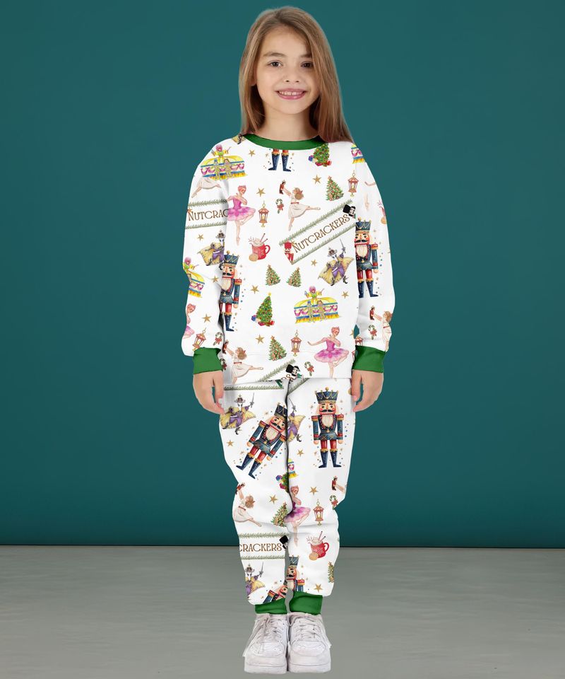 Nutcracker Christmas Silky Satin Pajama Set For Women And Kids