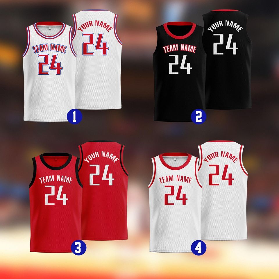 Custom Basketball Jersey Personalized Uniform Team Name Number Logo Houston Shirt