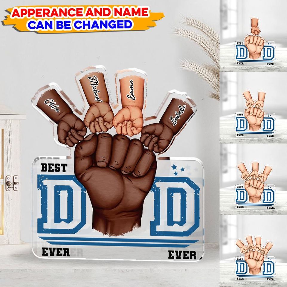 Father's Day Gift, Happy Father's Day, Gift For Dad, Best Dad Ever, Custom Dad Acrylic Block Gift, Matching Gift For Dad And Child Gift
